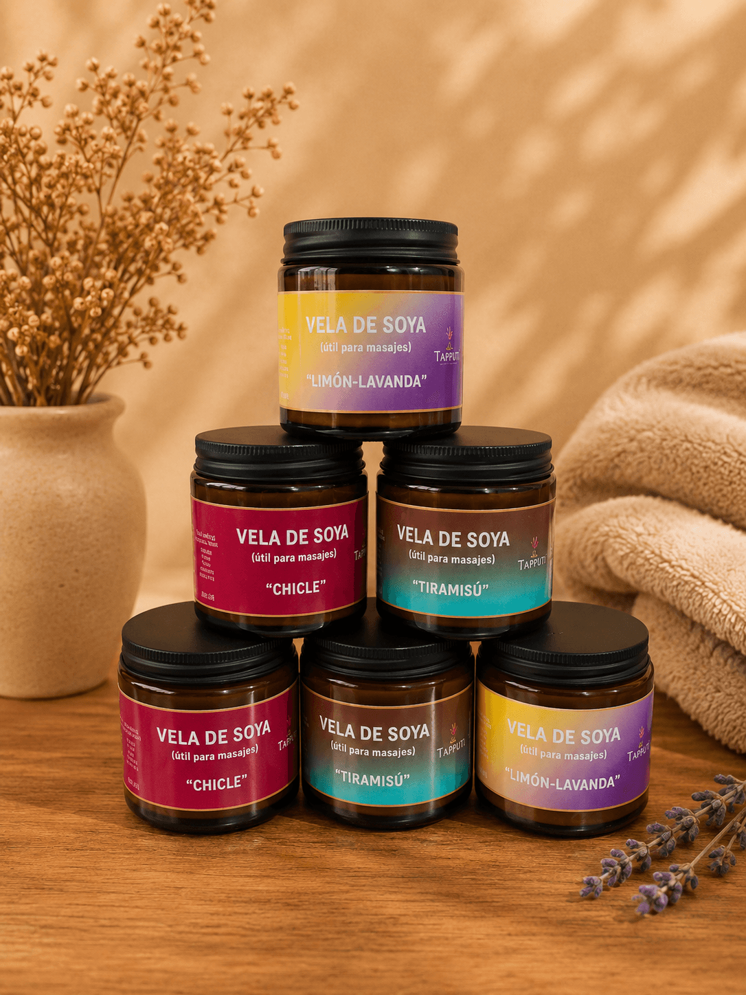 Velas de soya (Útiles para masajes)